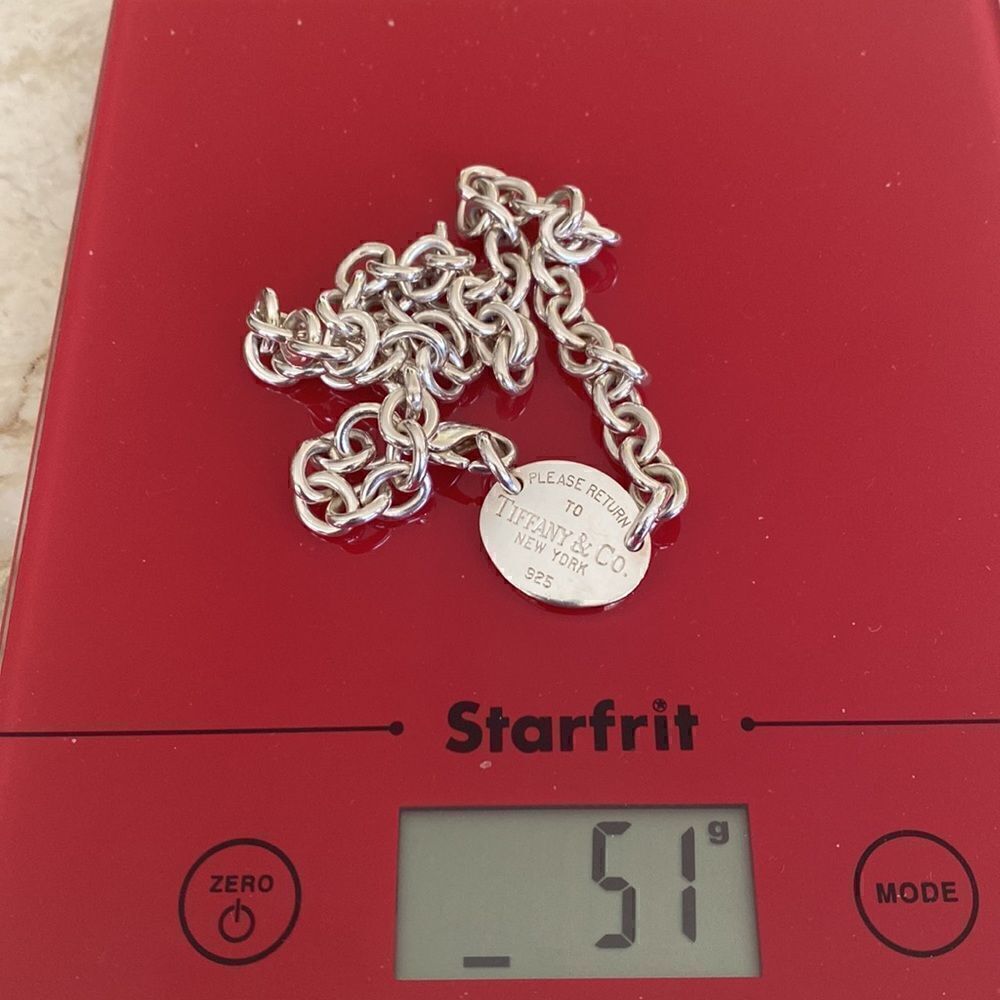 Tiffany & Co. Return To Tiffany Oval Tag Chunky Rolo Link Necklace 925 Sterling - Picture 10 of 12